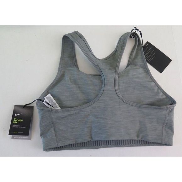 Nike BV3636 084 Womens Sz XL Gray Dri-Fit Swoosh Logo Medium Support Sports Bra - Picture 2 of 4